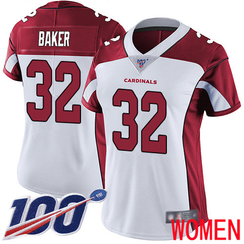 Arizona Cardinals Limited White Women Budda Baker Road Jersey NFL Football #32 100th Season Vapor Untouchable->arizona cardinals->NFL Jersey